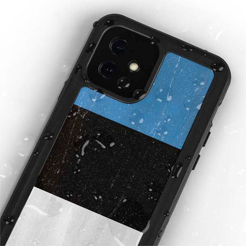 Estonia Flag Distressed iPhone 12 Mini Waterproof Case